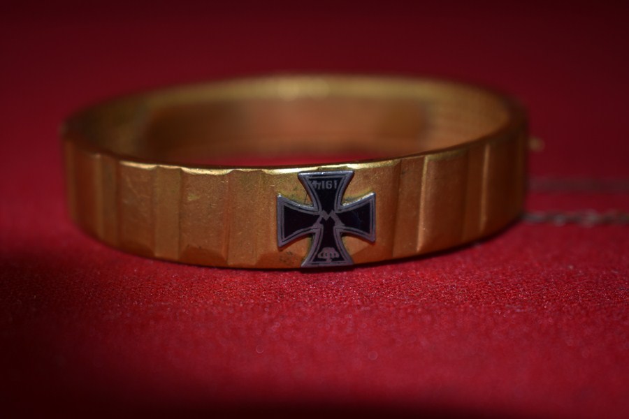 WW1 GERMAN SOLDIERS SWEETHEART TRENCH ART WRIST BRACELET-SOLD